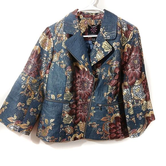 Isaac Mizrahi NWT Floral Zip Jacket/Blazer - Picture 2 of 12